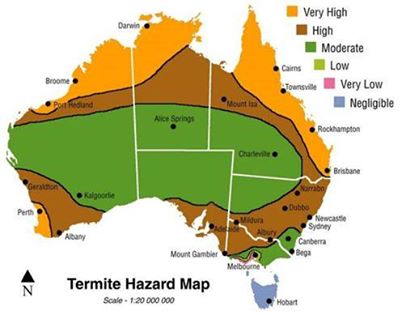 Termite risk map for Australia